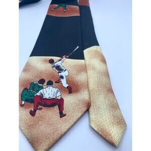 Mens Extra Large Baseball Tie 100% Polyester Dino Roma Designed 65" L x 4" W